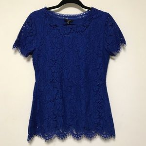 NWT IMNYC Isaac Mizrahi navy peplum top
